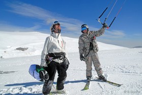 vassilis etfabio ingrosso - snowkite en Grece - kaimaktsalan