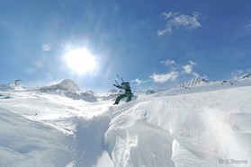 Romain Luppi - Bernina pass - snowkite en Suisse