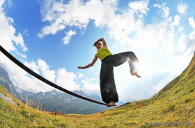 slackline - Lac du Pontet  (La Grave 05)